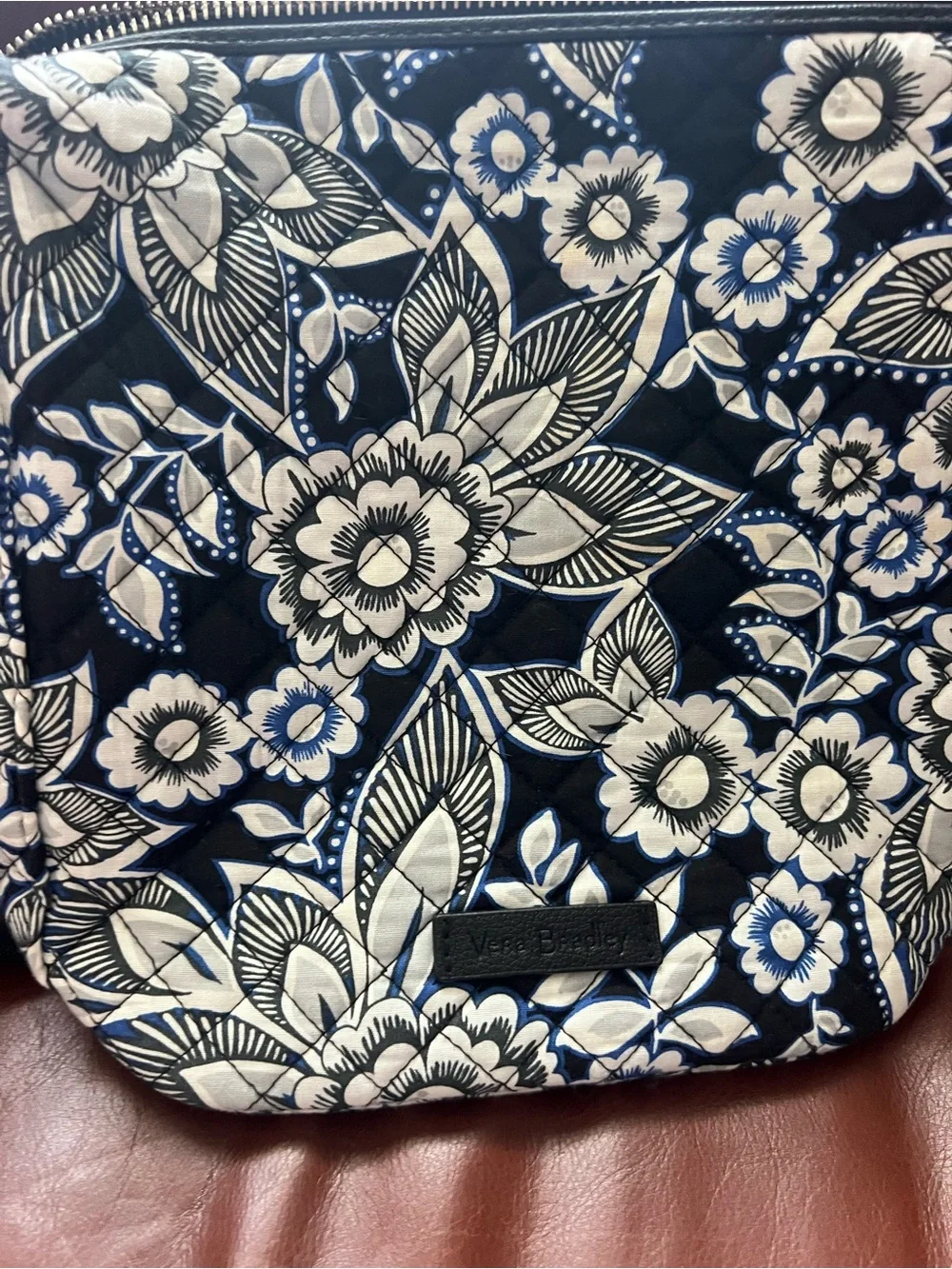 Vera Bradley Navy Blue and White Floral Quilted Crossbody